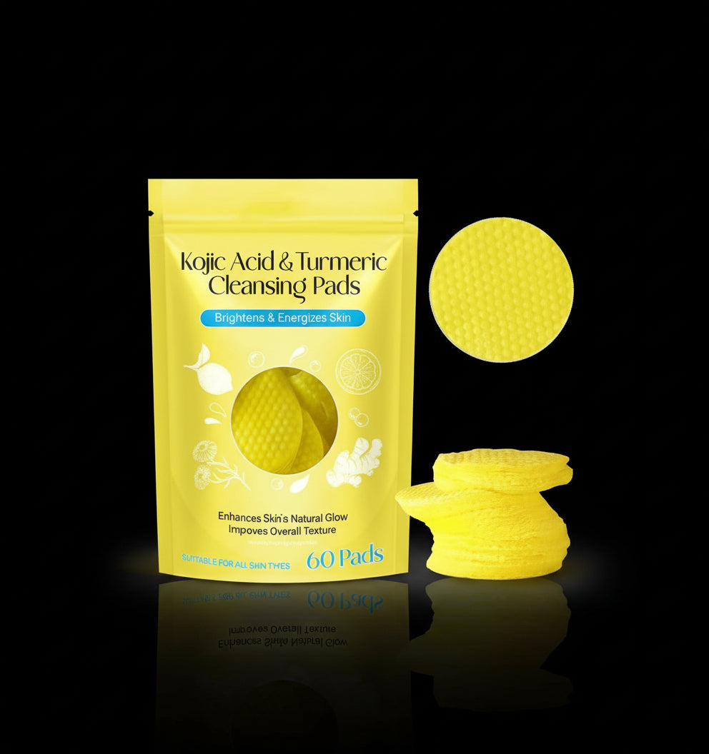 180 stuks kurkuma en kojinezuur pads voor het gezicht, kurkumazuur en kojinezuur, reinigingspads voor kurkuma, schuimrubberen pads