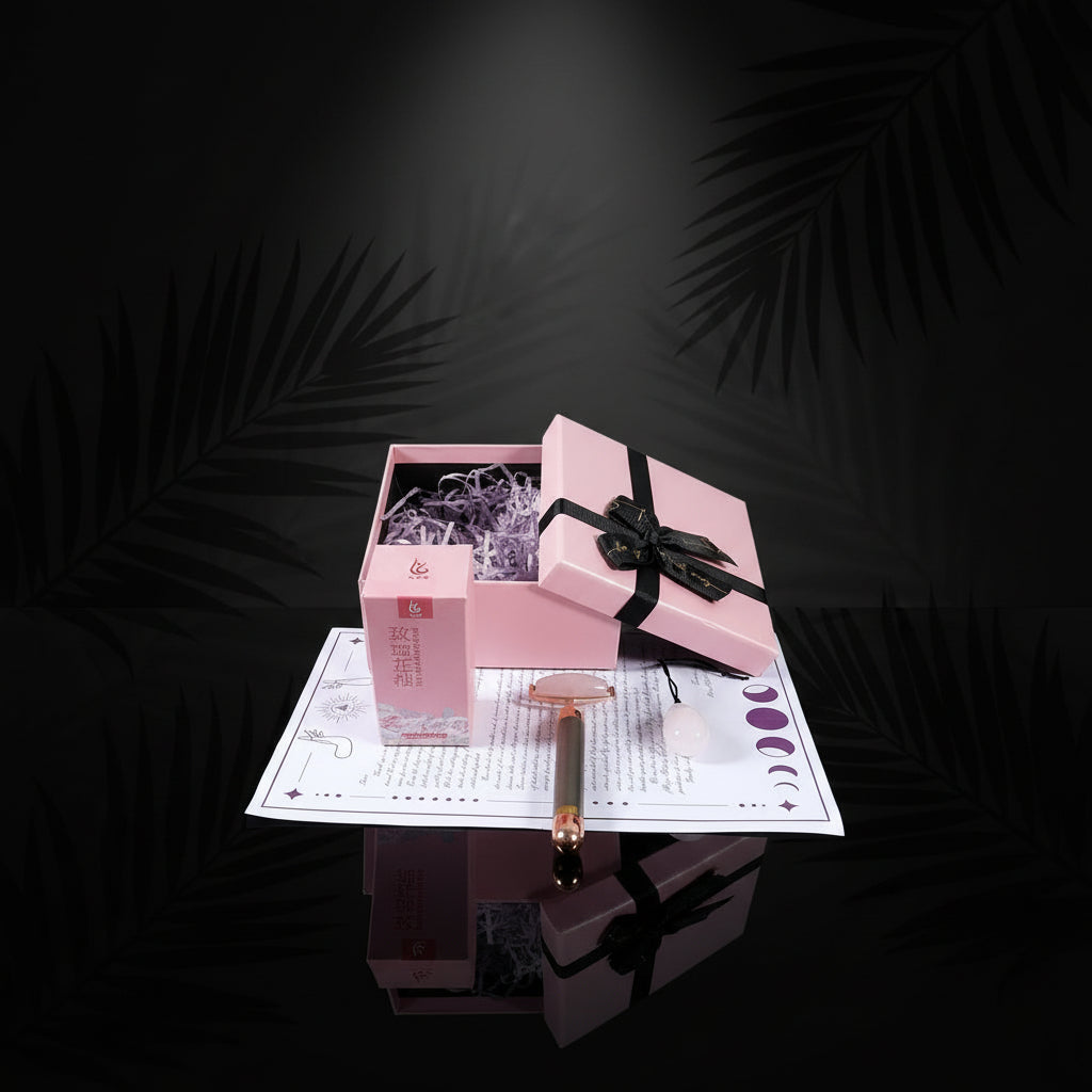 Rozenkwarts Jade Huidverzorging Set-Jade Roller Face Roller, Facial Beauty Roller Huidverzorging Gereedschap+Jade Ei Zorgen Stenen Ei Rotskristal Bulk Edelsteen Gepolijste Minerale Rock Ei