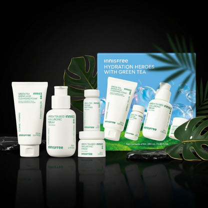 innisfree Green Tea Seed Hyaluronic Serum with Panthenol and Niacinamide, Korean Face Serum for Hydration and Glow