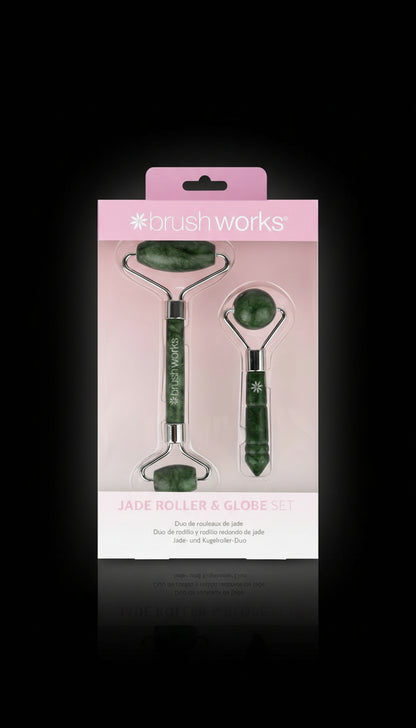 Brushworks Jade Roller & Globe Set, Pink, One Size