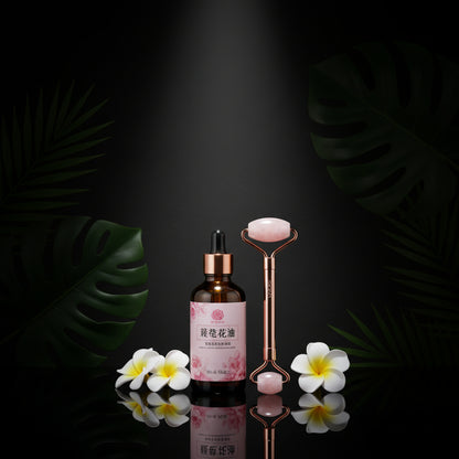 Rozenkwarts Jade Huidverzorging Set-Jade Roller Face Roller, Facial Beauty Roller Huidverzorging Gereedschap+Jade Ei Zorgen Stenen Ei Rotskristal Bulk Edelsteen Gepolijste Minerale Rock Ei