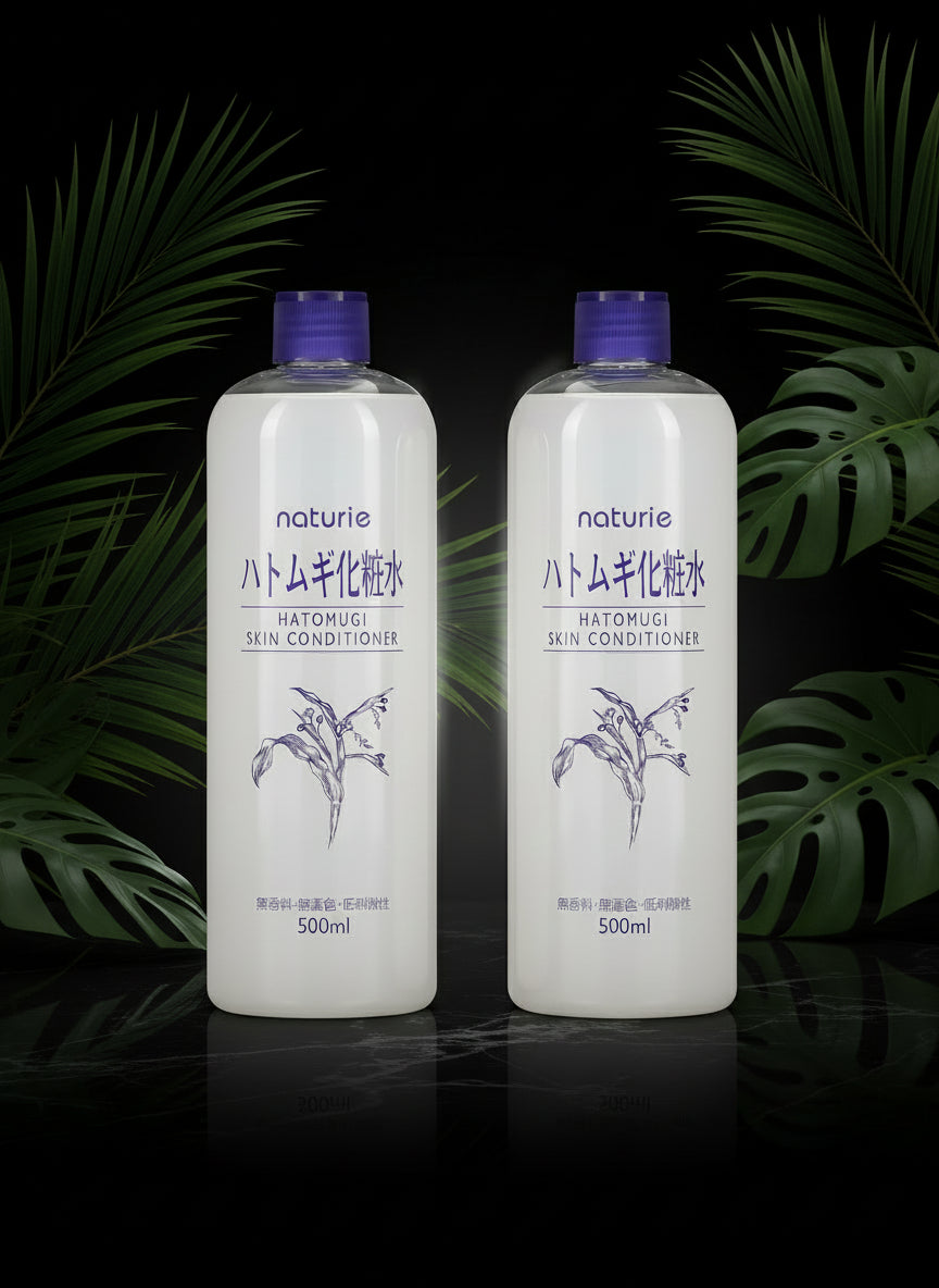 Naturie Adlay (Hatomugi) Skin Conditioner Lotion Toner 500ml Coix Seed Extract 2pack Bundle