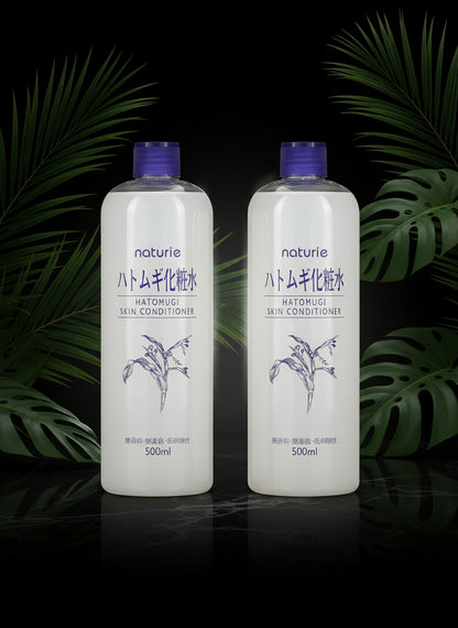 Naturie Adlay (Hatomugi) Skin Conditioner Lotion Toner 500ml Coix Seed Extract 2pack Bundle