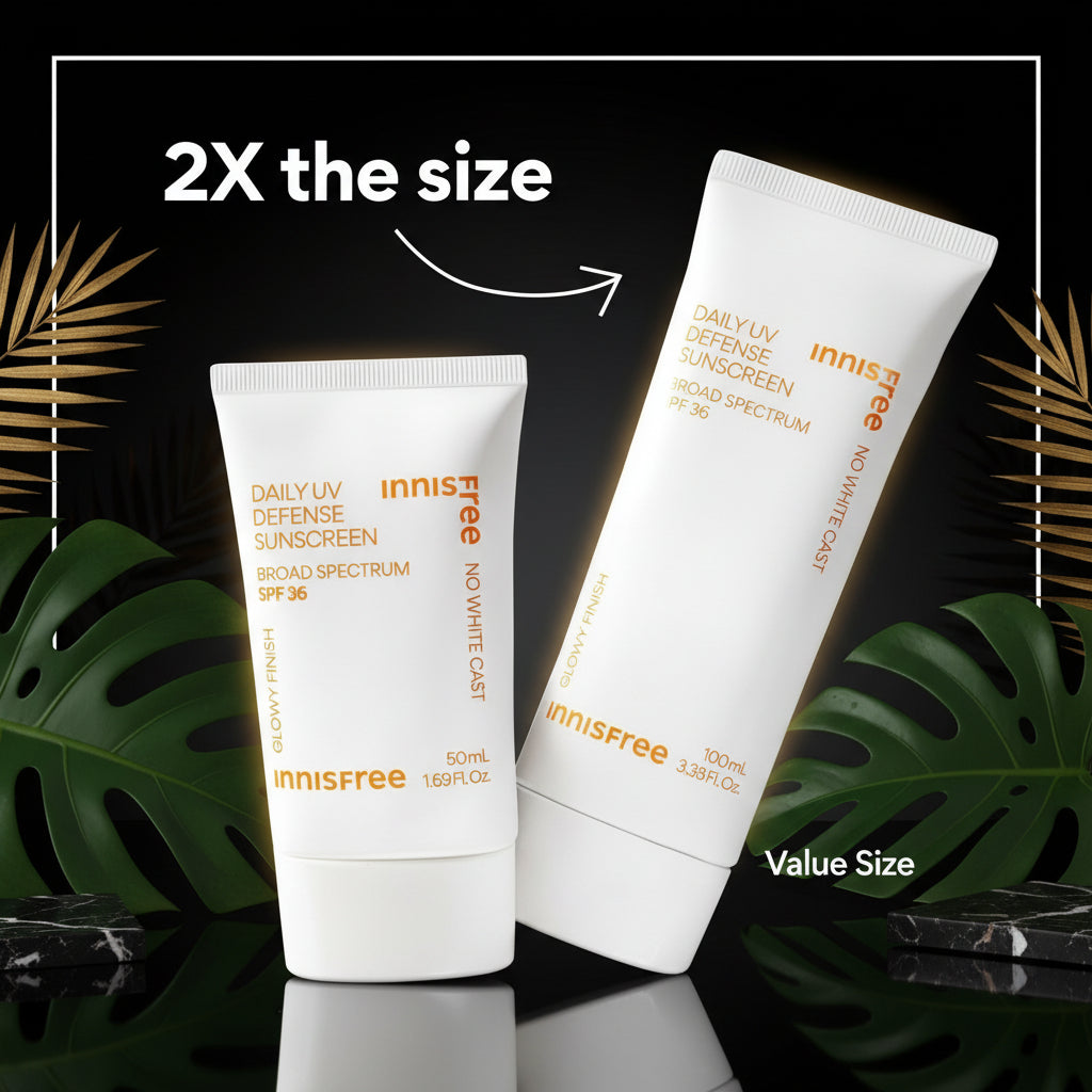 innisfree Daily UV Defense Sunscreen Broad Spectrum SPF 36, Invisible Korean Sunscreen for Face with No White Cast