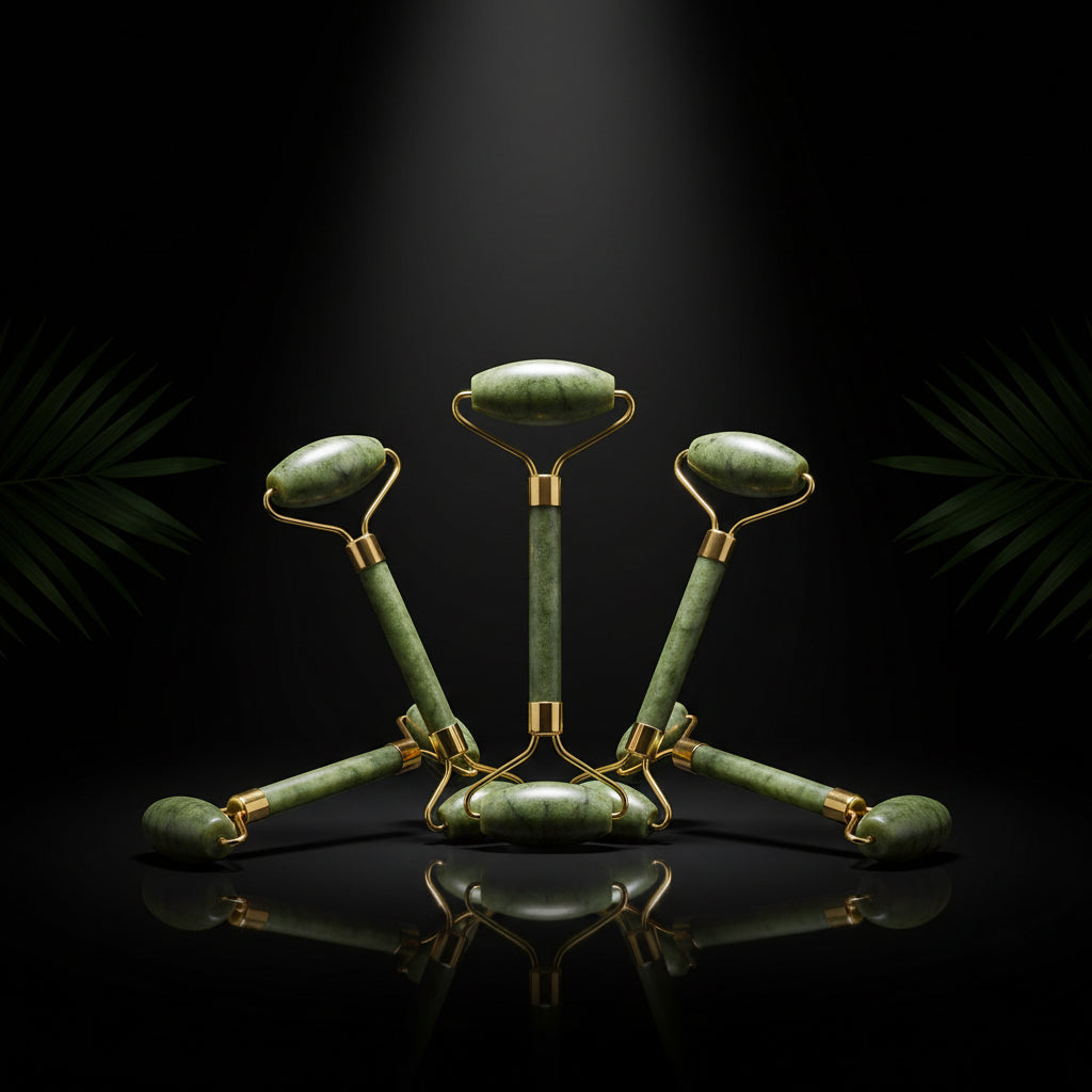 Mipcase Beauty Jade Roller 2pcs Facial Massage Roller For Wrinkles Skin Tightening For Daily Skin Care