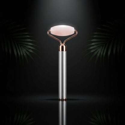 1 Set Jade Massager Natural Jade Roller Facial Roller Massager Vibrating Facial Roller Tools For Facial Massage Crystal Stick 3D Zinc Alloy The Face