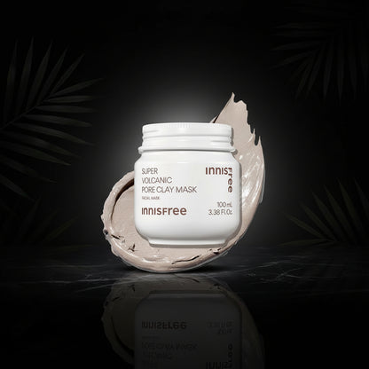 innisfree Super Volcanic Pore Clay Mask, Korean Pore Clearing Clay Mask with Volcanic Clusters and AHA