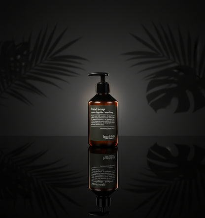 Jean & Len Handzeep Rozemarijn & Gember, reinigt gestreste handen, voor dagelijks gebruik, vloeibare zeep in navulbare pompdispenser, zonder parabenen, siliconen & microplastics, 250 ml