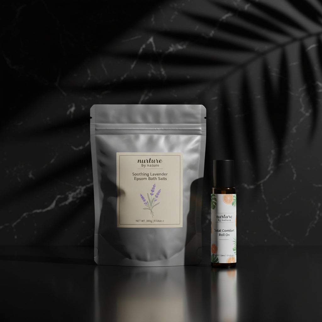 Nurture by Nature Moment for Mama Spa Gift Set – 6-Piece Relaxation Kit for Moms, Includes Lavender Pillow Mist, Body Butter, Shower Oil, Essential Oil Roll-On – Perfect Valentines Day Gift for Moms