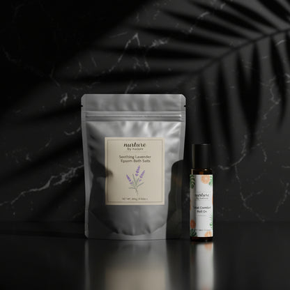 Nurture by Nature Moment for Mama Spa Gift Set – 6-Piece Relaxation Kit for Moms, Includes Lavender Pillow Mist, Body Butter, Shower Oil, Essential Oil Roll-On – Perfect Valentines Day Gift for Moms