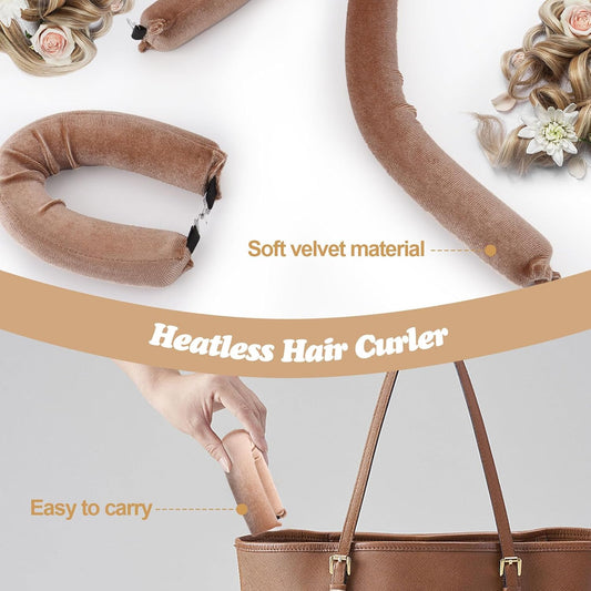 Krultang zonder hitte, 3 stuks, voor 's nachts, grote krullen voor golvende krulstyling, krulspelden zonder hitte, doe-het-zelf styling voor kort en lang haar (roze)