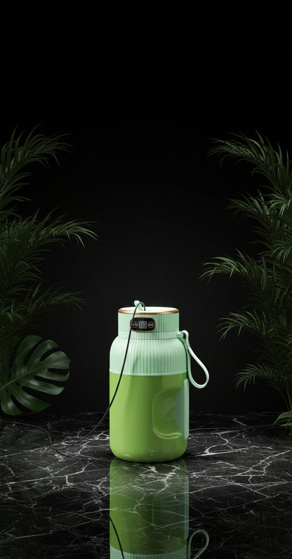 large portable blender,powerful motor driving ten-blade cutter head, dual large-capacity batteries, TYPE-C fast charging head, 42Oz (1200ml) large capacity (WHITE WITH LID)