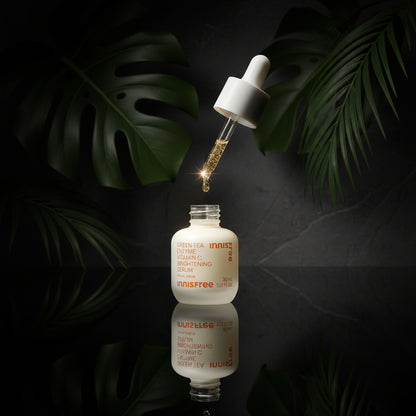 innisfree Green Tea Enzyme Vitamin C Serum for Dark Spot Fading, Korean Face Serum for Glow and Radiance