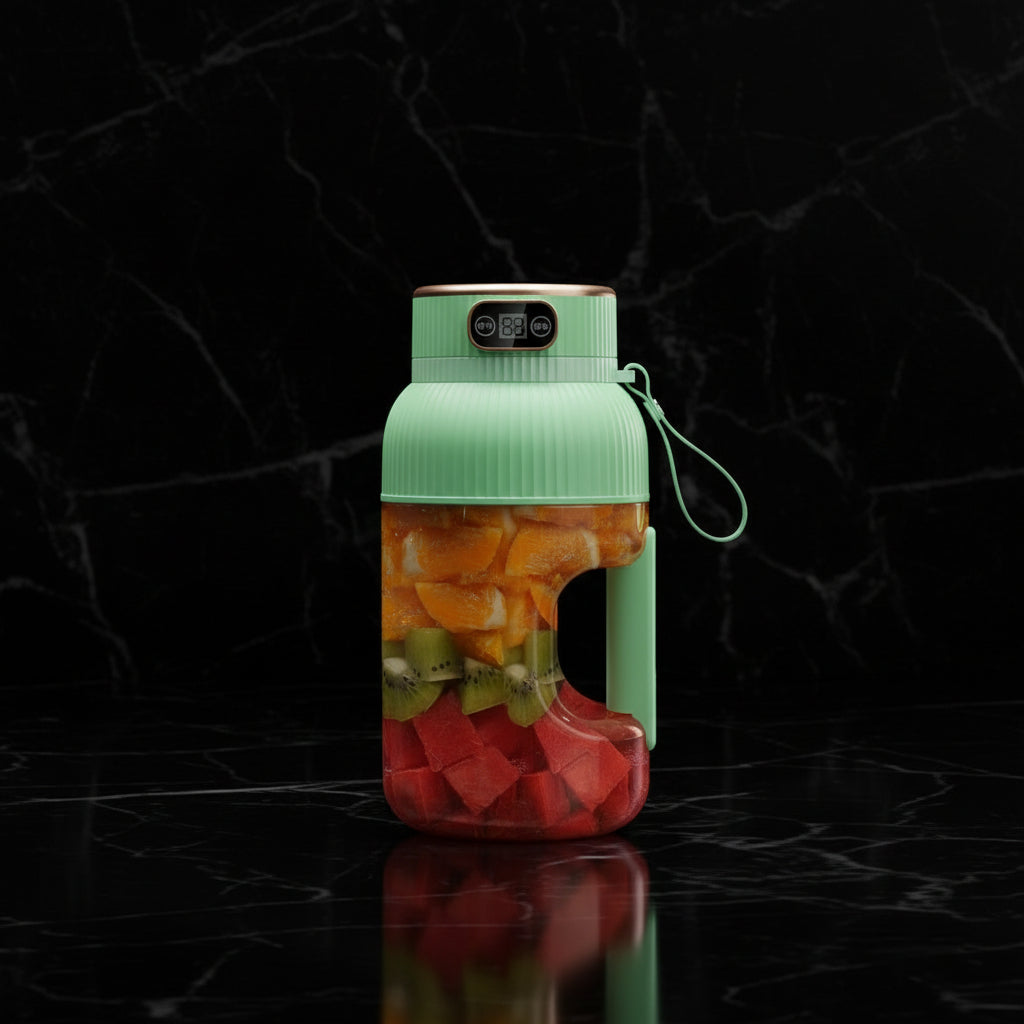 large portable blender,powerful motor driving ten-blade cutter head, dual large-capacity batteries, TYPE-C fast charging head, 42Oz (1200ml) large capacity (WHITE WITH LID)