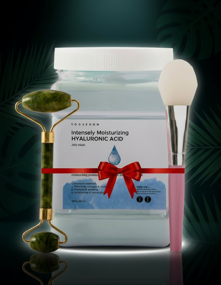 Jelly Mask for Facials - 12 Flavors Moisturizing & Brightening Jelly Face Masks | Free Jade Roller & Spatula | Bulgarian Rose, Lavender, Hyaluronic Acid, 24K Gold Face Mask Skin Care |