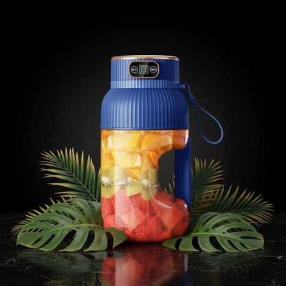 large portable blender,powerful motor driving ten-blade cutter head, dual large-capacity batteries, TYPE-C fast charging head, 42Oz (1200ml) large capacity (WHITE WITH LID)