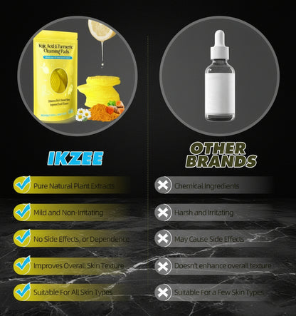 180 stuks kurkuma en kojinezuur pads voor het gezicht, kurkumazuur en kojinezuur, reinigingspads voor kurkuma, schuimrubberen pads