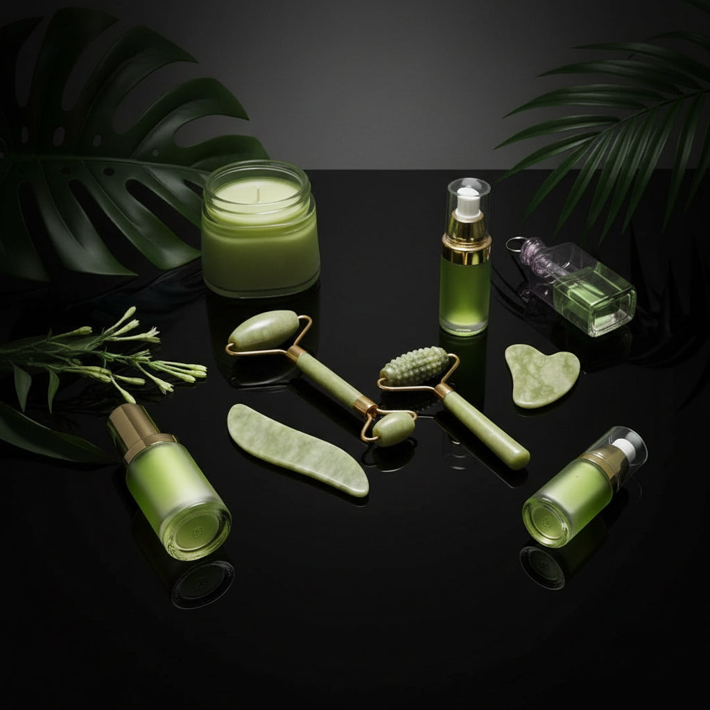 Jade Roller for Face Massager,Anti-Aging Face Natural Jade Stone Roller Massage