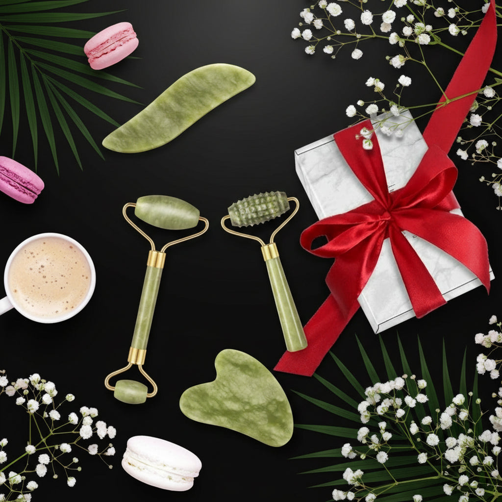 Jade Roller for Face Massager,Anti-Aging Face Natural Jade Stone Roller Massage