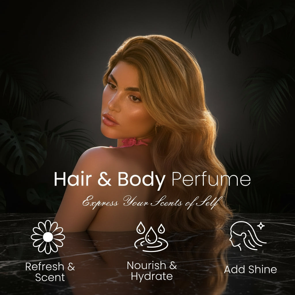 Hair Perfume, Pheromone Perfume for Women, Hair & Body Fragrance Essential Oil Odors Remove & Nourishing, Honey Infused Coconut Chamomile Portable Hydrating and Shine Spray, Light Perfume, 1.69 fl.oz