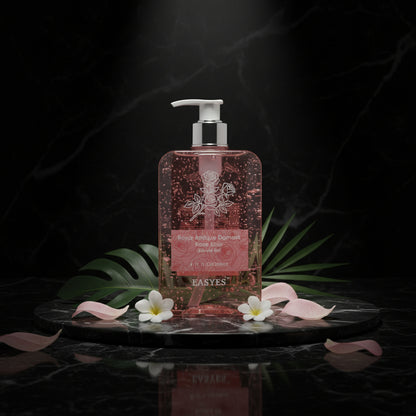 Easyes Rose Elixir Body Wash for Women, Moisturizing Essence Shower Gel with Triple Rose Formula, Hydrating Natural Cleanser, Gentle Foaming & Multi-Oil Nourishment, 7 oz