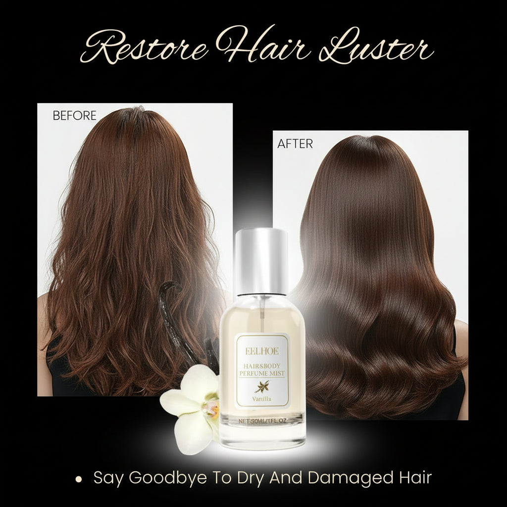 Hair Perfume for Women Vanilla Pheromone, Hair & Body Shine Spray Nourishing and Hydrating Mist Fragrance, Eau Parfum Long Lasting & Add Shine Portable, Light Perfume, 30 ml