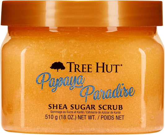 Tree Hut - Suikerlichaamscrub - Papaya Paradise - 510 g blik - Bevat sheaboter en ananas-oppervlakken - Helpt bij het herstellen van de glans van de huid - Voedt diep en glad