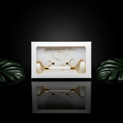 Gua Sha Jade Roller for the Face, GeeRic Gua Sha Tool Jade Roller for Facial Massage Tools, Natural Jade Roller Set of Soothing Stone, Eliminates Eye Swelling, Skin, Face,