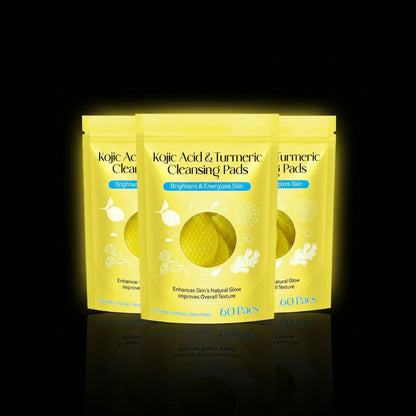 180 stuks kurkuma en kojinezuur pads voor het gezicht, kurkumazuur en kojinezuur, reinigingspads voor kurkuma, schuimrubberen pads