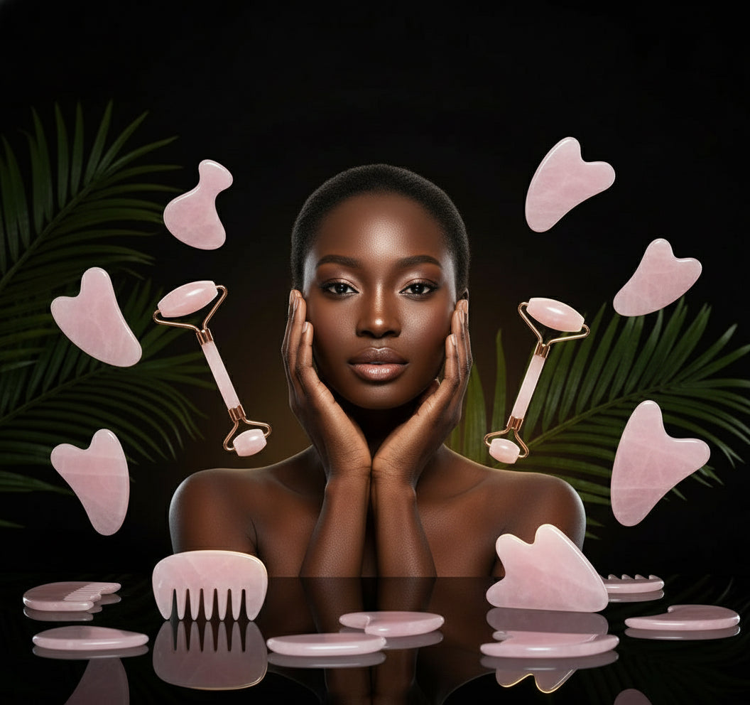 2 Stks Jade Roller voor Gezicht Paddestoel-vormige Huidverzorging Gua Sha Facial Gereedschap Gladde Ronde Randen Spa Rozenkwarts Gezicht Roller Massager Tool voor het verlichten van Spanningen