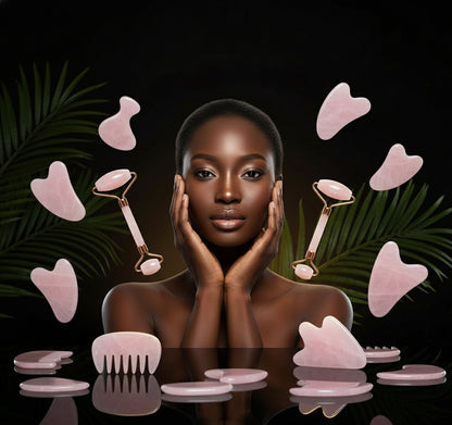 2 Stks Jade Roller voor Gezicht Paddestoel-vormige Huidverzorging Gua Sha Facial Gereedschap Gladde Ronde Randen Spa Rozenkwarts Gezicht Roller Massager Tool voor het verlichten van Spanningen