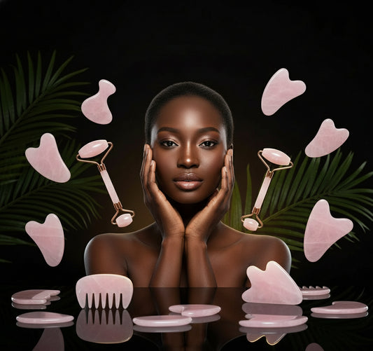 2 Stks Jade Roller voor Gezicht Paddestoel-vormige Huidverzorging Gua Sha Facial Gereedschap Gladde Ronde Randen Spa Rozenkwarts Gezicht Roller Massager Tool voor het verlichten van Spanningen