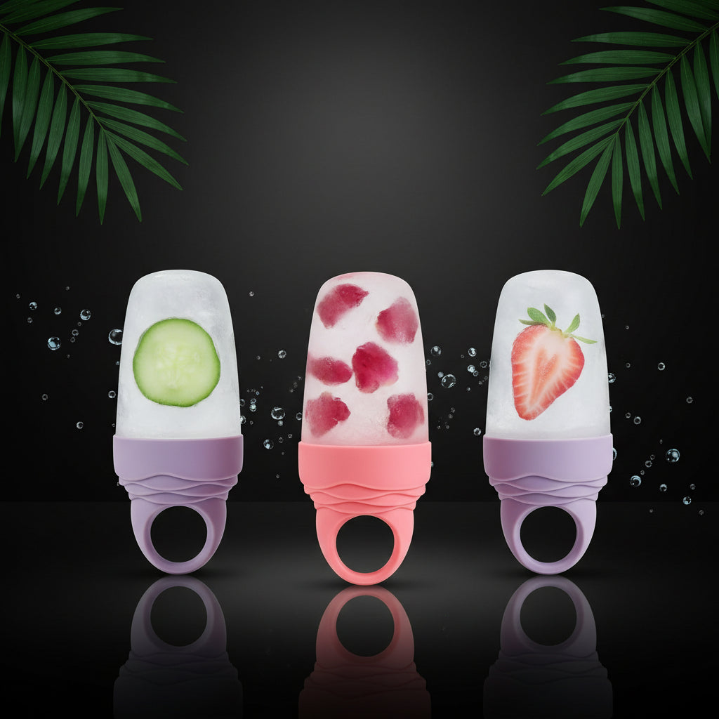 Ice Roller 3 Pieces, Reusable Silicone Facial Ice Hedgehog for Skin Care, Pore Reduction, Refreshment, Massage, Pink 1 + Purple 2