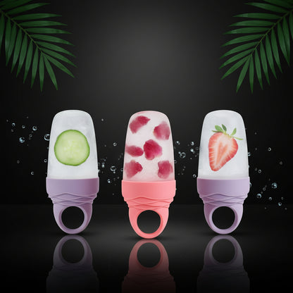 Ice Roller 3 Pieces, Reusable Silicone Facial Ice Hedgehog for Skin Care, Pore Reduction, Refreshment, Massage, Pink 1 + Purple 2