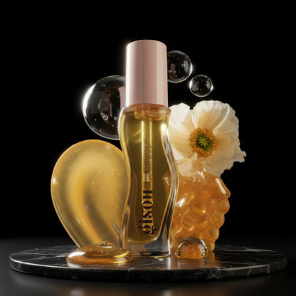 Gisou Honey Infused Hydrating Lip Oil, Nourishing Lip Moisturizer for Dry Lips, High Shine, Smooth Finish, Clear Golden Glow Shade, Fresh Honey Scent, Honey Gold, 8ml