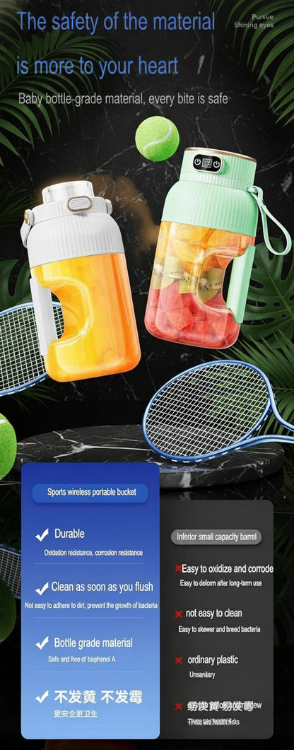 large portable blender,powerful motor driving ten-blade cutter head, dual large-capacity batteries, TYPE-C fast charging head, 42Oz (1200ml) large capacity (WHITE WITH LID)