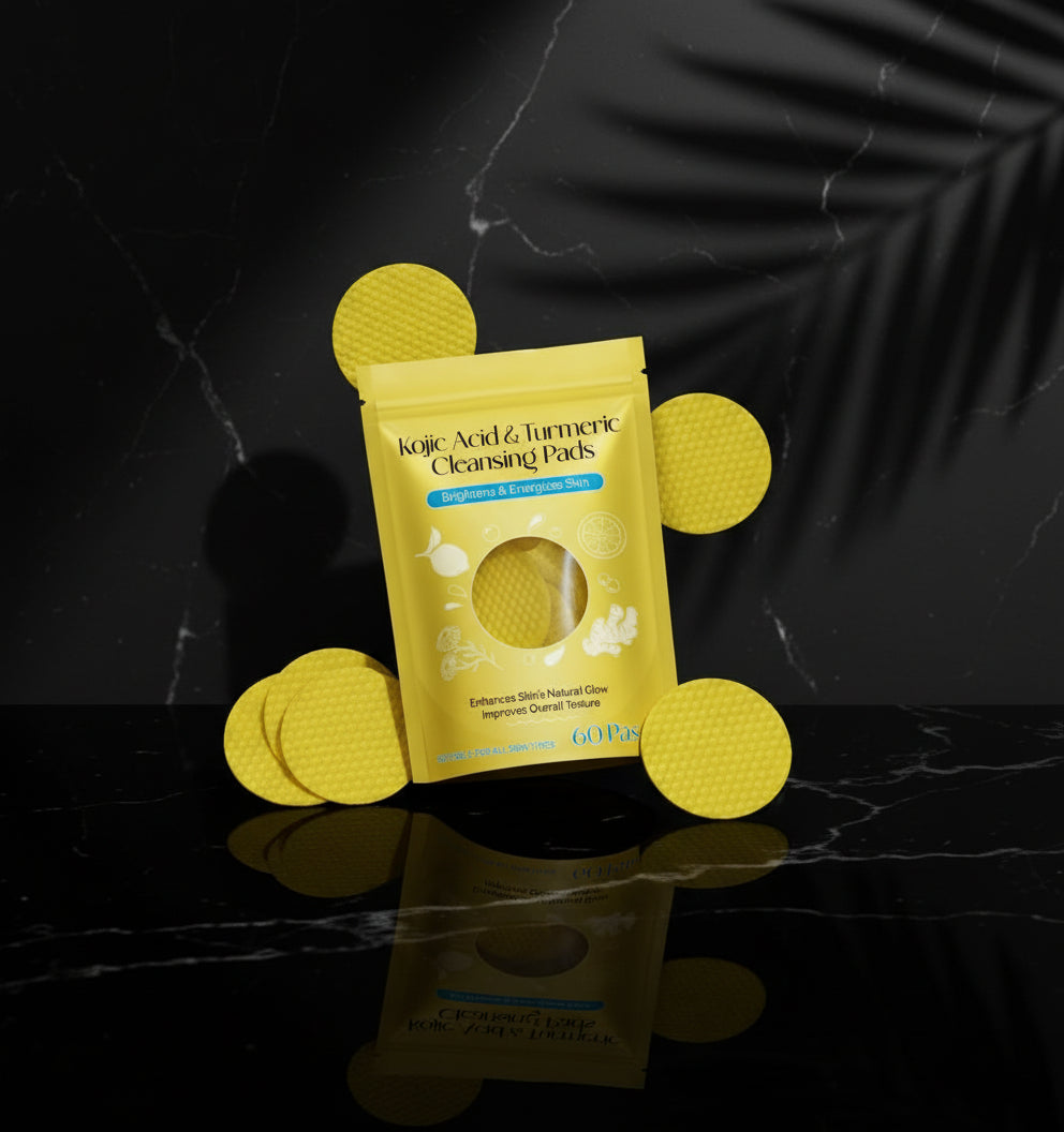 180 stuks kurkuma en kojinezuur pads voor het gezicht, kurkumazuur en kojinezuur, reinigingspads voor kurkuma, schuimrubberen pads