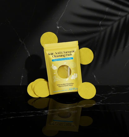 180 stuks kurkuma en kojinezuur pads voor het gezicht, kurkumazuur en kojinezuur, reinigingspads voor kurkuma, schuimrubberen pads