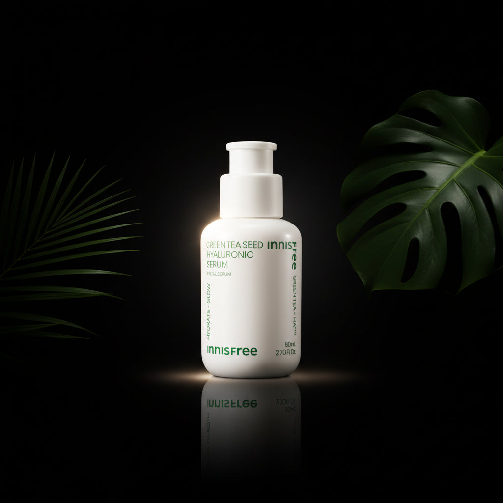 innisfree Green Tea Seed Hyaluronic Serum with Panthenol and Niacinamide, Korean Face Serum for Hydration and Glow