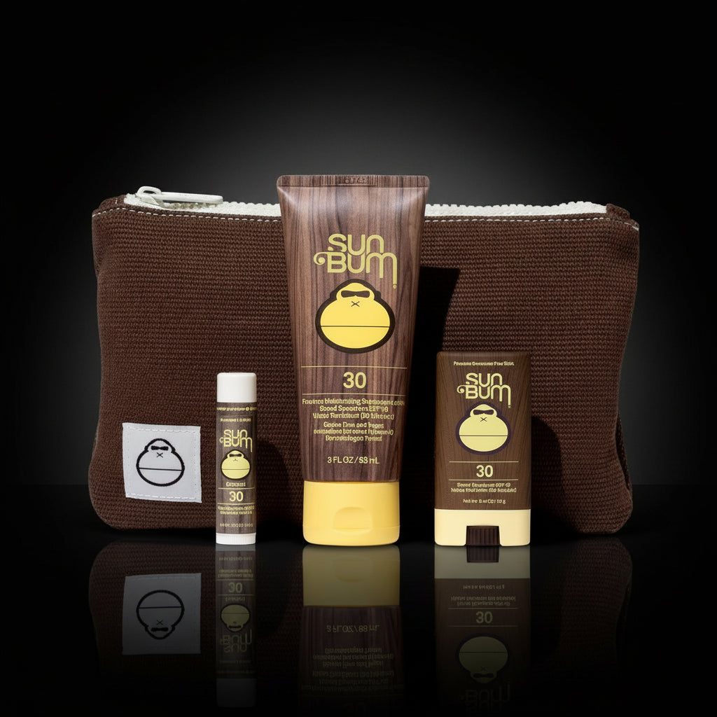 Sun Bum Road Tripper - Travel Sized Sun Care Pack with Sunscreen Lotion, Face Stick, and Lip Balm - SPF 30 Broad Spectrum UVA/UVB Protection - Hawaii 104 Act Compliant - TSA Friendly