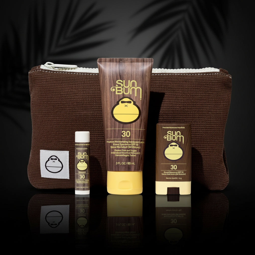 Sun Bum Road Tripper - Travel Sized Sun Care Pack with Sunscreen Lotion, Face Stick, and Lip Balm - SPF 30 Broad Spectrum UVA/UVB Protection - Hawaii 104 Act Compliant - TSA Friendly