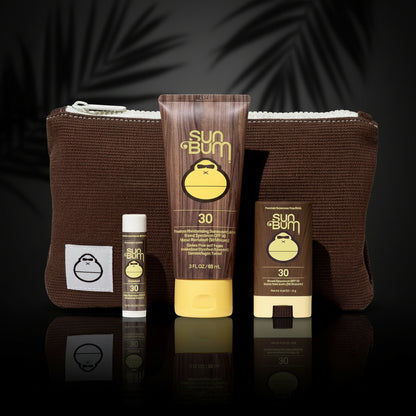 Sun Bum Road Tripper - Travel Sized Sun Care Pack with Sunscreen Lotion, Face Stick, and Lip Balm - SPF 30 Broad Spectrum UVA/UVB Protection - Hawaii 104 Act Compliant - TSA Friendly