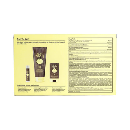 Sun Bum Road Tripper - Travel Sized Sun Care Pack with Sunscreen Lotion, Face Stick, and Lip Balm - SPF 30 Broad Spectrum UVA/UVB Protection - Hawaii 104 Act Compliant - TSA Friendly