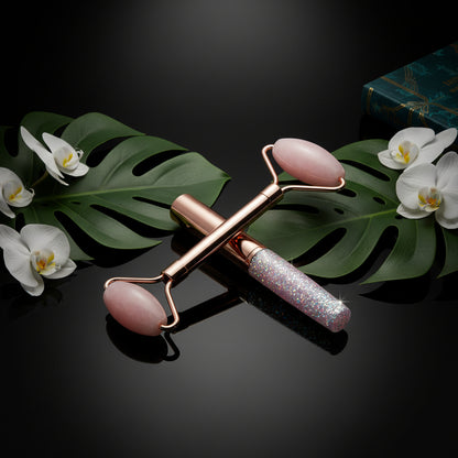 Rozenkwarts Jade Huidverzorging Set-Jade Roller Face Roller, Facial Beauty Roller Huidverzorging Gereedschap+Jade Ei Zorgen Stenen Ei Rotskristal Bulk Edelsteen Gepolijste Minerale Rock Ei