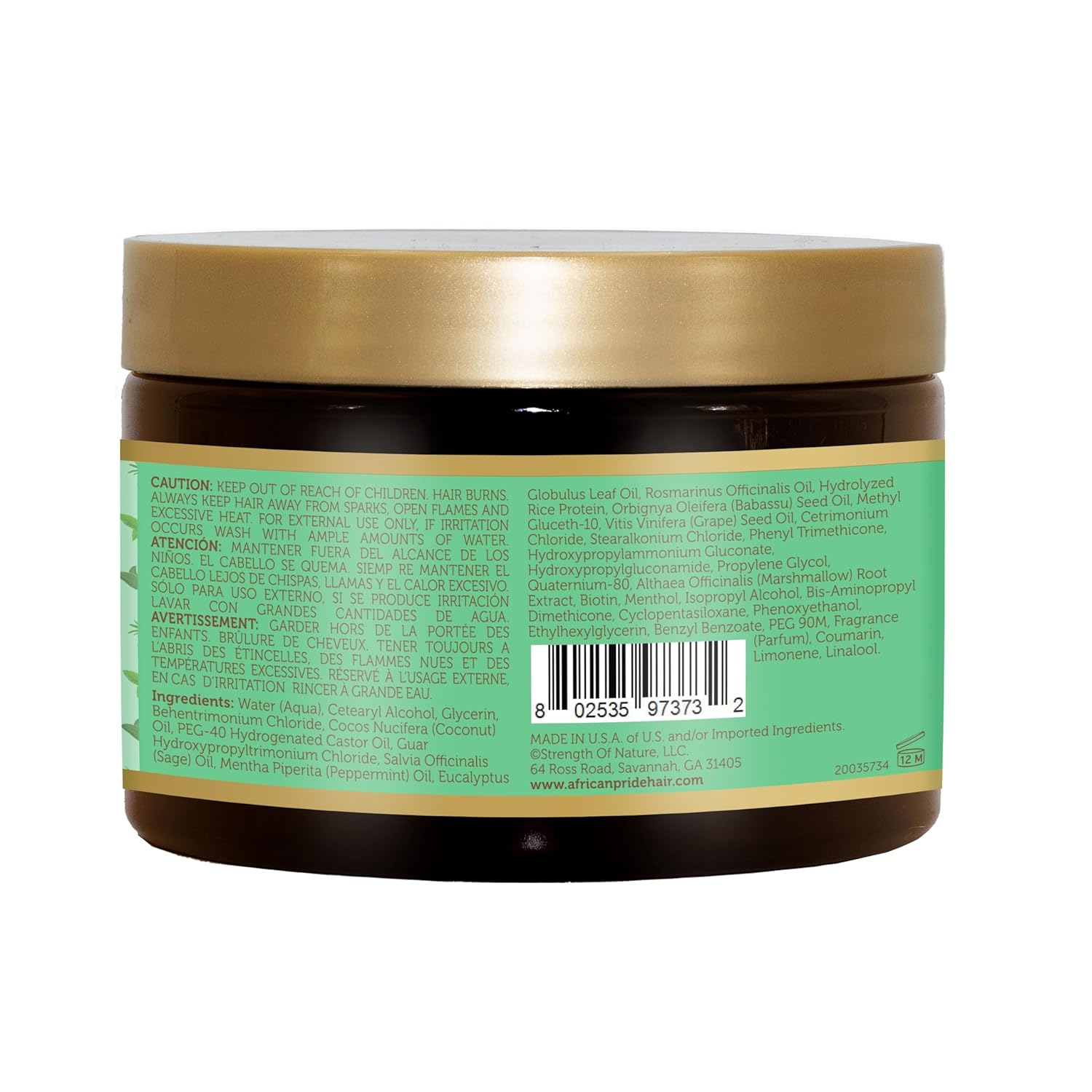 African Pride Feel It Formula Hair Strengthening Mask Treatment with Peppermint, Rosemary & Sage, For All Hair Types - Aids Hair Growth, Nourishes Split Ends & Dry Scalp, 12oz (Pack of 1)