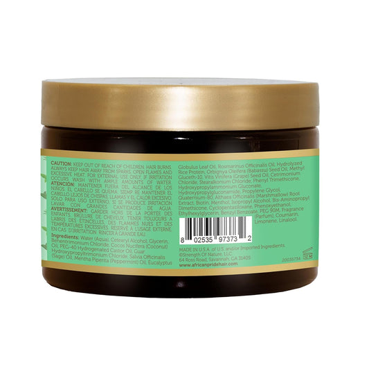 African Pride Feel It Formula Hair Strengthening Mask Treatment with Peppermint, Rosemary & Sage, For All Hair Types - Aids Hair Growth, Nourishes Split Ends & Dry Scalp, 12oz (Pack of 1)