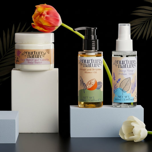 Nurture by Nature Moment for Mama Spa Gift Set – 6-Piece Relaxation Kit for Moms, Includes Lavender Pillow Mist, Body Butter, Shower Oil, Essential Oil Roll-On – Perfect Valentines Day Gift for Moms