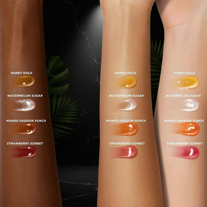 Gisou Honey Infused Hydrating Lip Oil, Nourishing Lip Moisturizer for Dry Lips, High Shine, Smooth Finish, Clear Golden Glow Shade, Fresh Honey Scent, Honey Gold, 8ml