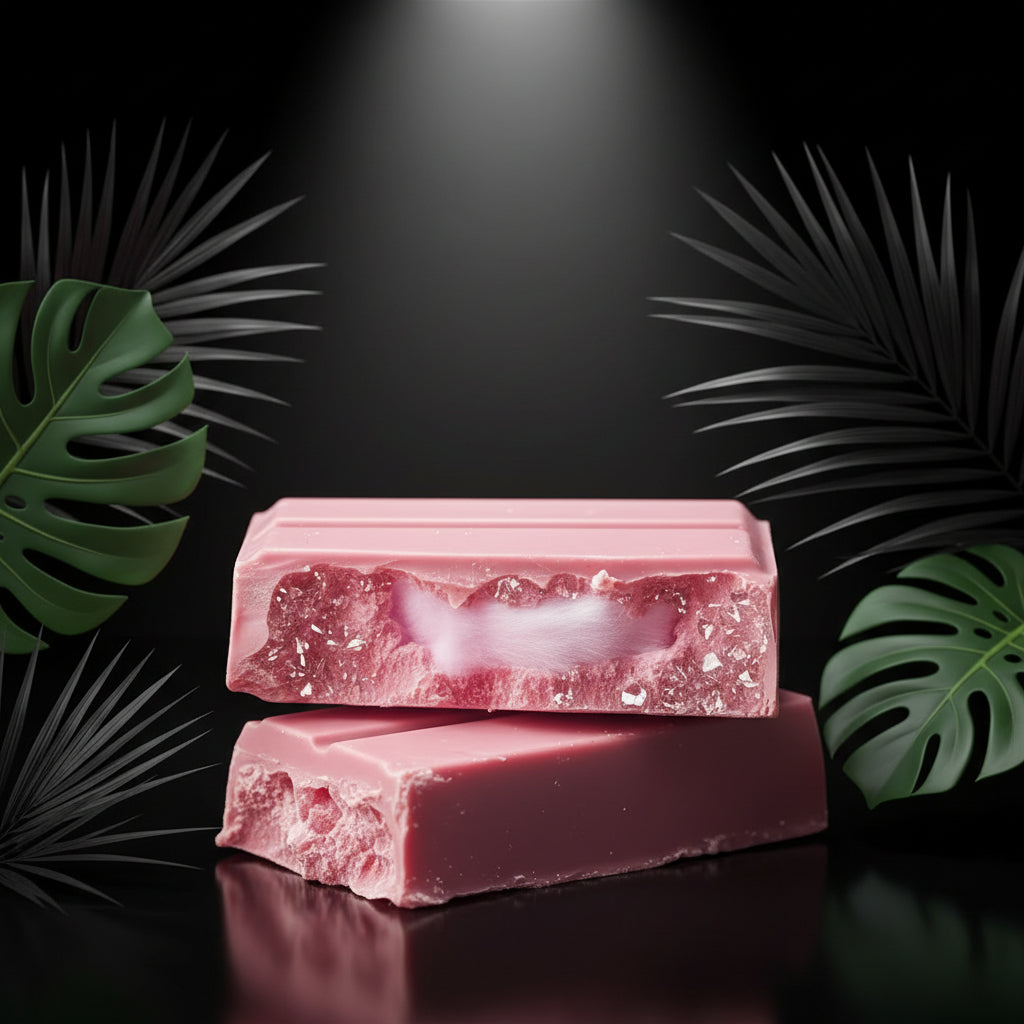 Angel Hair Chocoladeroze - met granaatappel, vanillesmaak, engelenhaar suikerspin & pistachecrème - reep 60 gram - Dubai Chocolate 2.0