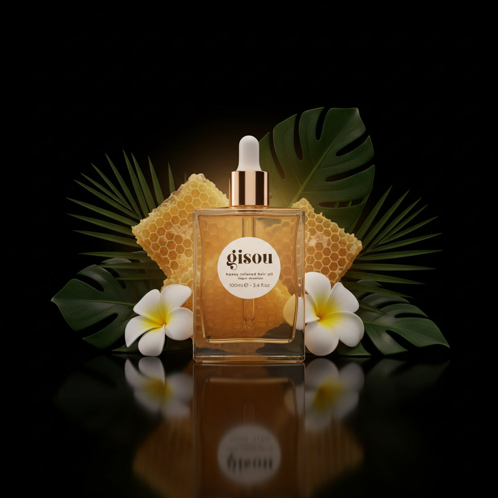 Gisou Honey Infused Hair Oil - Enriched with Mirsalehi Honey for Deep Nourishment, Hydration, Frizz Control, Heat Protection and Shine - For Damaged and Dry Hair (1.7 fl oz)